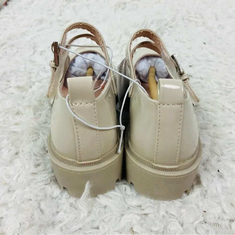 NWT Sonoma Cream Patent Leather Mary Jane platform Shoes size  13